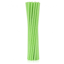SZÍNES Zöld Lime Green Chevron papír szívószál 12 db-os party kellék