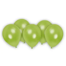 SZÍNES Zöld Metallic Pastel Green léggömb, lufi 8 db-os party kellék