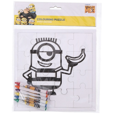 Színezhető puzzle 16db-os + 6db zsírkréta Minions banánnal kréta