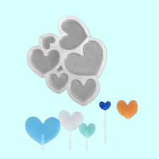  Szív alakú, nyalóka készítő forma, 6 adagos sütés és főzés