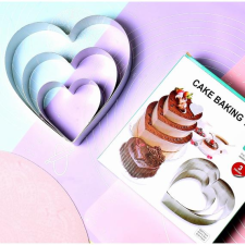  Szív alakú tortakeret, 3 részes, 10 cm, 15 cm, 20 cm sütés és főzés