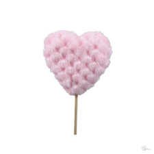  Szív betûzõs textil 7 cm rózsaszín S/6 dekorációs kellék