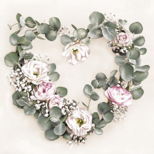  Szív Eucalyptus Wreath szalvéta 20 db-os 33x33 cm papírárú, csomagoló és tárolóeszköz