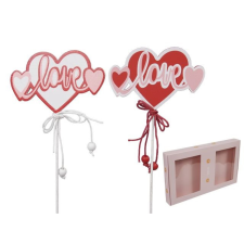  Szív Love felirattal, betûzõs 8x5,5 cm S/12 dekorációs kellék