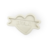  Szív LOVE felirattal fondant forma, szilikon, 10×6,5 cm