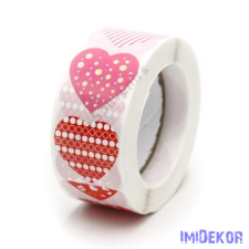  Szív matrica 2,5 cm 500 db/tekercs dekorációs kellék