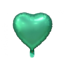 Szív Matt Green Heart, Zöld szív fólia lufi 37 cm party kellék