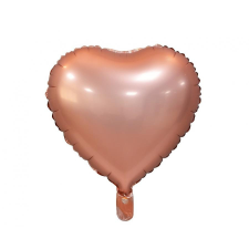 Szív Matt Pink Gold Heart, Rózsaszín szív fólia lufi 37 cm party kellék