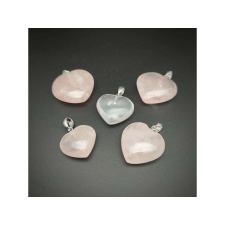 Szív medál Rózsakvarc 3-4cm (MDG) medál