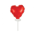 Szív Red Heart, Piros szív fólia lufi tortára 8 cm