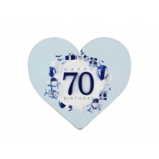  Szív tábla 70 Happy Birthday kék 22x20cm 02367 - Falikép grafika, keretezett kép