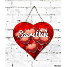 Szív tábla falra, piros szívek, szeretlek, szerelmes ajándék ajándéktárgy