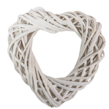 Szív vessző - fehér, nyitott 25 cm dekorációs kellék