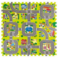  Szivacsszőnyeg - várostérkép, 9 db puzzle, kirakós