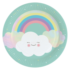 Szivárvány Rainbow and Cloud papírtányér 8 db-os 23 cm party kellék
