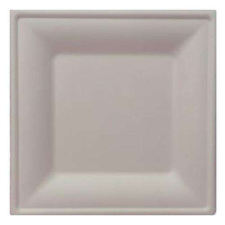  Szögletes eldobható papírtányér KOMP cukornád lebomló 26x26 cm natúr 50db/csomag party kellék