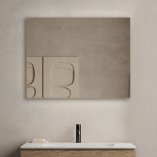  Szögletes natúr tükör (világítás nélküli) 90x70 cm fürdőszoba bútor