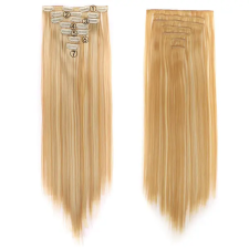  Szőkésbarna 22H613  Egyenes Többsoros Szintetikus 7Csatos Póthaj 60 cm póthaj