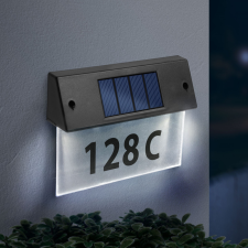  Szolár házszámfény - átlátszó plexi - hidegfehér LED - 18 x 20 cm kültéri világítás