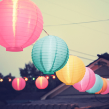 Szolár lampion - 3 színben - hidegfehér LED - 21 cm kültéri világítás