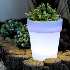 Szolár virágcserép - 4 hidegfehér LED - 16,5 x 19 cm kültéri világítás
