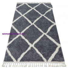 Szőnyeg BERBER CROSS B5950 szürke / fehér Rojt shaggy 240x330 cm lakástextília
