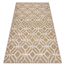 Szőnyeg FLAT 48957265 Geometrikus rombusz natúr bézs színű fonal 80x150 cm lakástextília