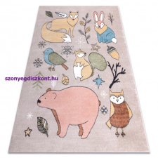 Szőnyeg FUN Forester gyerekeknek, állatok, erdei bézs 280x370 cm lakástextília