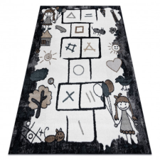 Szőnyeg FUN Hop gyerekeknek, ugróiskola, állatok fekete 180x270 cm lakástextília