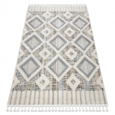 Szőnyeg SEVILLA Y523C gyémánt szürke / sárga ehér Rojt Berber shaggy 120x170 cm lakástextília