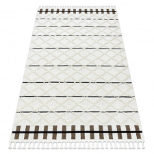  Szőnyeg SEVILLA Y611A gyémánt barna / fehér Rojt Berber shaggy 120x170 cm lakástextília