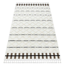  Szőnyeg SEVILLA Y611A gyémánt barna / fehér Rojt Berber shaggy 80x150 cm lakástextília