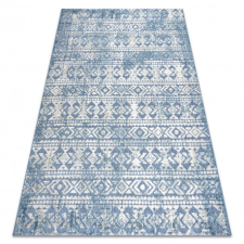  Szőnyeg Structural SOLE D3732 Aztec gyémánt lapos szövött kék / bézs 140x190 cm lakástextília