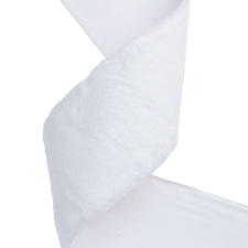  Szőrme szalag drótos szegéllyel 100mm x 5m - Fehér szalag, masni