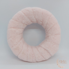  Szőrmés koszorú alap - rózsaszín - 20 cm dekorációs kellék