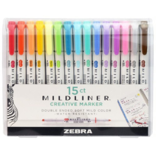 Szövegkiemelő Zebra Mildliner Highlighter 15-ös készlet filctoll, marker