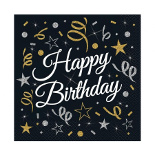 Születésnap B&C Happy Birthday szalvéta 20 db-os 33x33 cm party kellék