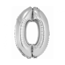 Születésnap Ezüst 0-ás Silver szám fólia lufi 76 cm party kellék