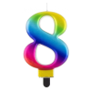 Születésnap Galaxy, Színes tortagyertya, számgyertya 8-as
