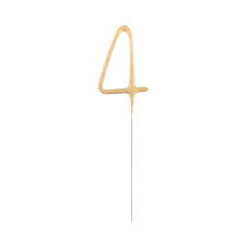 Születésnap Gold, Arany 4-es csillagszóró 17 cm party kellék