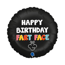 Születésnap Happy Birthday Fart Face fólia lufi 46 cm party kellék
