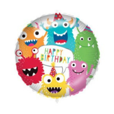 Születésnap Happy Birthday Monsters fólia lufi 46 cm party kellék