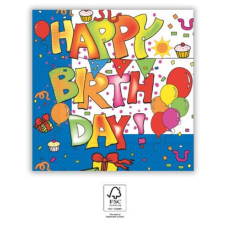 Születésnap Kokliko Happy Birthday szalvéta 20 db-os 33x33 cm FSC party kellék