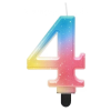 Születésnap Pastel Ombre, Színes számgyertya, tortagyertya 4-es