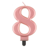 Születésnap Rose Gold Metallic számgyertya, tortagyertya 8-as