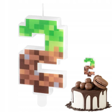 SZÜLETÉSNAPI GYERTYA SZÁMA 2 MINECRAFT TÉMÁJÚ BLOKKOK SZÁMA A PÁRT SZÁMÁRA party kellék