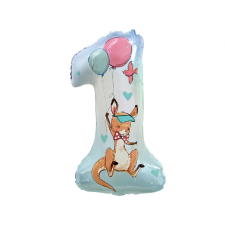 Születésnapot Happy Birthday Kangaroo, Kenguru 1-es szám fólia lufi 77 cm party kellék