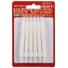  Szülinapi gyertya 12 darabos készlet - fehér gyertya