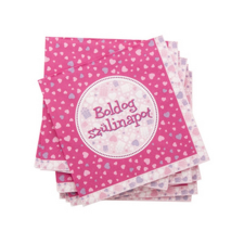  Szülinapi szalvéta 16 darabos - 33 x 33 cm, pink party kellék