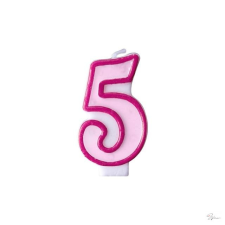 Szülinapi számgyertya 6,5cm rózsaszín 5 party kellék